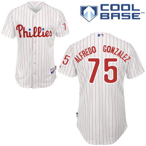 Miguel Alfredo Gonzalez #75 MLB Jersey-Philadelphia Phillies Men's Authentic Home White Cool Base Baseball Jersey